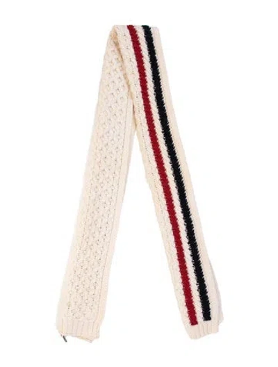 Pre-owned Thom Browne Wool Striped Scarf In Neutrals