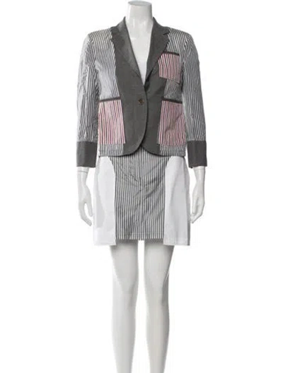 Pre-owned Thom Browne Wool Striped Skirt Set In Red