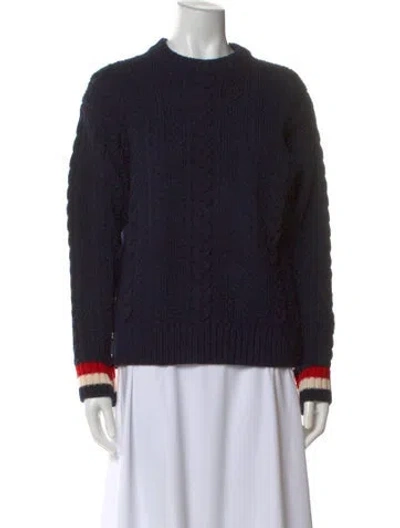 Pre-owned Thom Browne Wool Striped Sweater In Blue