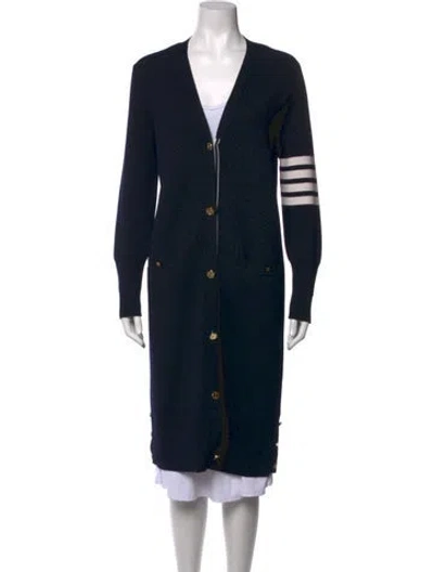 Pre-owned Thom Browne Wool Striped Sweater In Blue