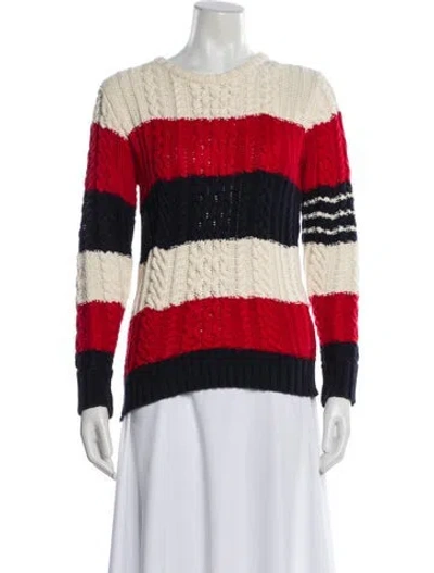 Pre-owned Thom Browne Wool Striped Sweater In Red