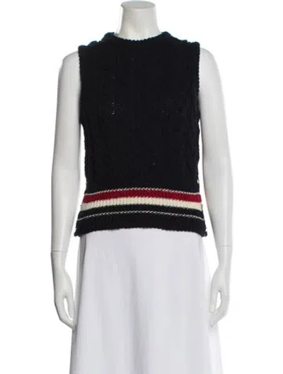 Pre-owned Thom Browne Wool Striped Sweater Vest In Blue