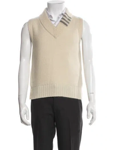 Pre-owned Thom Browne Wool Striped Sweater Vest In Neutral
