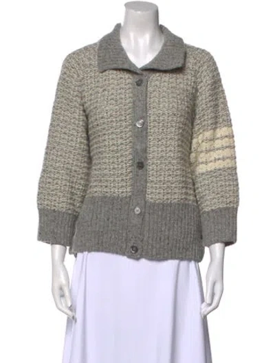 Pre-owned Thom Browne Wool Striped Sweater W/ Tags In Gray
