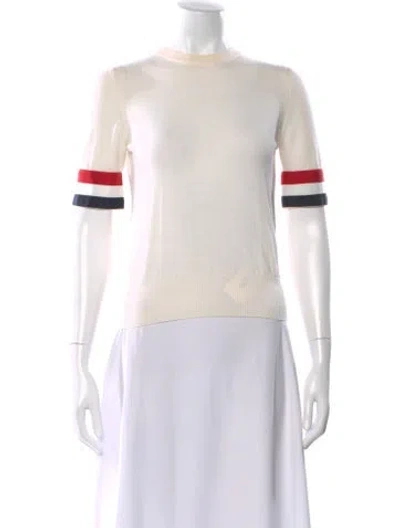 Pre-owned Thom Browne Wool Striped Sweater In White