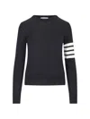 Thom Browne Crewneck Wool Sweater With Signature Stripes