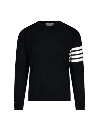 THOM BROWNE WOOL SWEATER "4-BAR" - NAVY