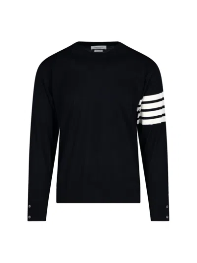 Thom Browne Wool Sweater "4-bar" - Navy In Black