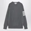 Thom Browne 4-bar Stripes Wool Sweater In Gray