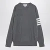 Thom Browne 4-bar Stripes Wool Sweater In Gray