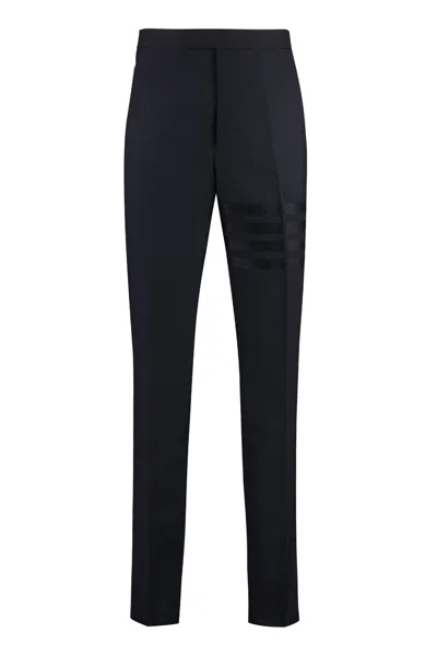 Thom Browne Wool Tailored Trousers In Blue
