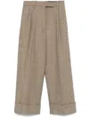 Thom Browne High Waisted Double Pleat Trouser In Gunclub Check Cheviot Tweed In Brown