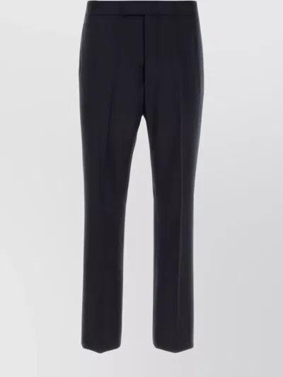 Thom Browne Wool Trousers With Back Welt Pockets In Black