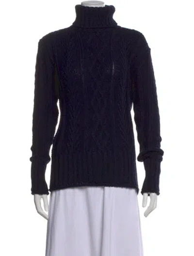 Pre-owned Thom Browne Wool Turtleneck Sweater In Blue