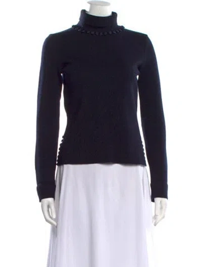 Pre-owned Thom Browne Wool Turtleneck Sweater In Blue