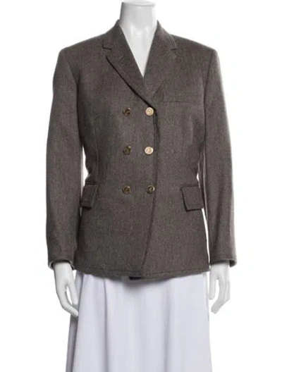 Pre-owned Thom Browne Wool Tweed Pattern Blazer In Brown
