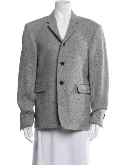 Pre-owned Thom Browne Wool Tweed Pattern Blazer In Grey