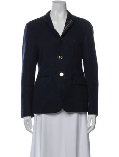 Pre-owned Thom Browne Wool Tweed Pattern Blazer W/ Tags In Blue