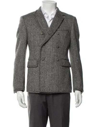 Pre-owned Thom Browne Wool Tweed Pattern Sport Coat In Black