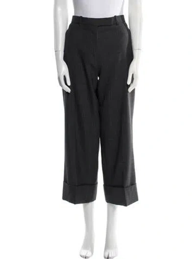 Pre-owned Thom Browne Wool Wide Leg Pants In Gray