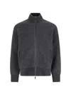 Thom Browne Ribbed High Collar Jacket With Side Pockets