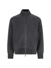 Thom Browne Ribbed High Collar Jacket With Side Pockets