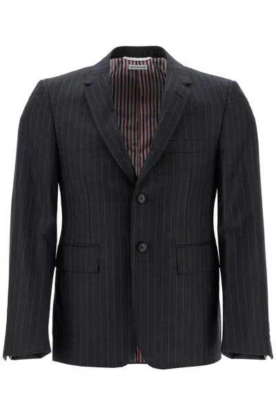 Thom Browne Woolen Pinstripe In Gray