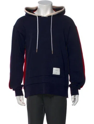 Pre-owned Thom Browne X Barneys Colorblock Pattern Hoodie In Blue