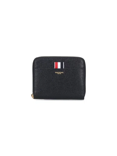 Thom Browne Zip Around Wallet In Black  