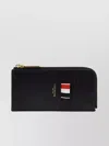 Thom Browne Zipped Logo Wallet In Black
