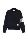 Thom Browne Classic Loopback 4-bar Bomber Men In Blue