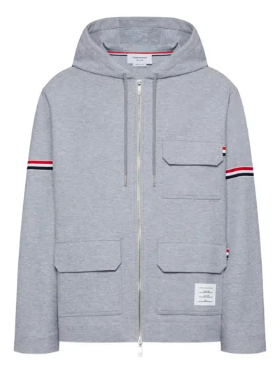 Thom Browne Zip-fastening Hooded Jacket In Blue