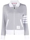 Thom Browne Zip-fastening Seersucker Jacket In White