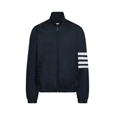Pre-owned Thom Browne Zip Front 4 Bar Track Jacket In Shiny Ripstop 'navy' | Blue | Men's Size 4