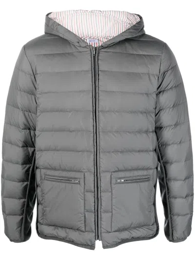 Thom Browne Zip-front Padded Jacket In 025 Dark Grey