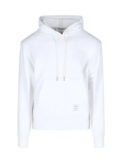 THOM BROWNE ZIP HOODIE "LOOPBACK STRIPE" - WHITE