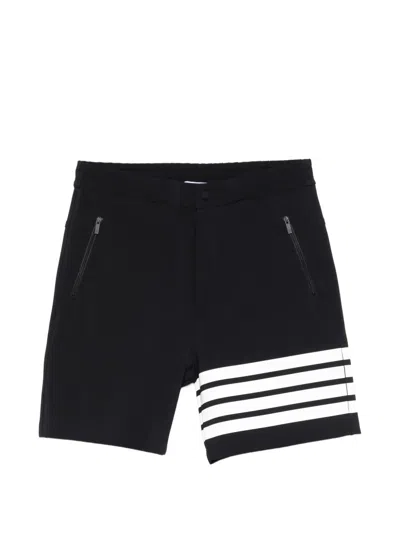Thom Browne Zip Striped Shorts In Black
