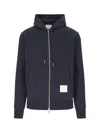 Thom Browne Center-back Stripe Loopback Hoodie In Blue