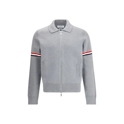 Thom Browne Zip Sweatshirt In Gray