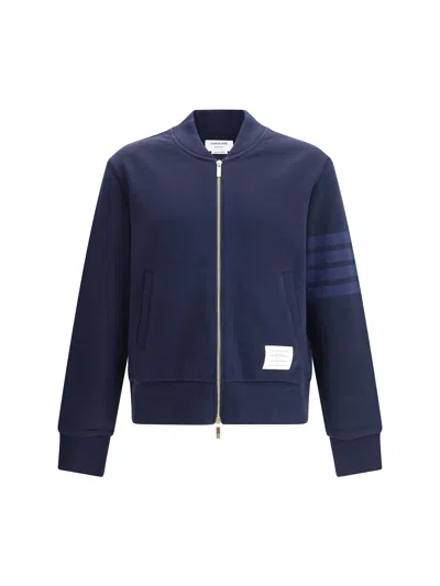 Thom Browne Zip Sweatshirt In Blue