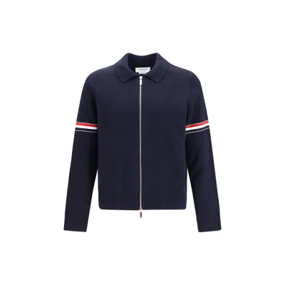 Thom Browne Zip Sweatshirt In Blue