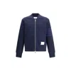Thom Browne Four-stripe Bomber Jacket In Blue