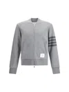 Thom Browne Zip Sweatshirt In Gray