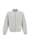 Thom Browne Pique Loopback Bomber In Gray