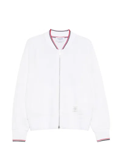 Thom Browne Zip-up Bomber Jacket In White