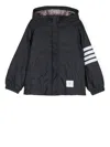 Thom Browne Zip-up Hooded Jacket In Blue