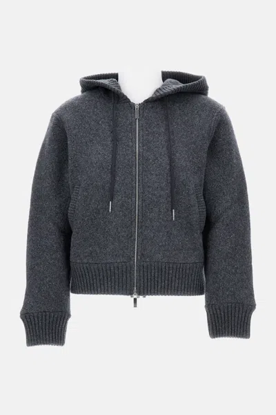 Thom Browne Zip Up Hoodie In Wool