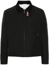 Thom Browne Rwb Stripe Zip-up Padded Jacket In Black