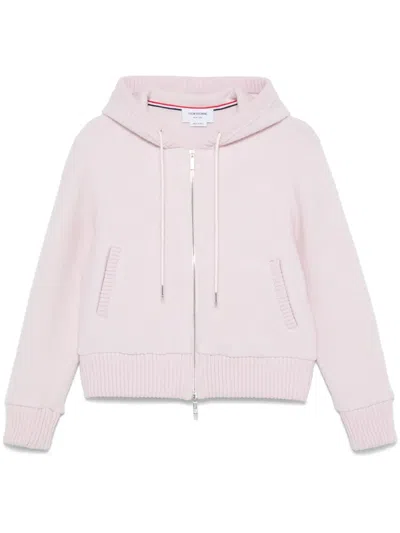 THOM BROWNE ZIP-UP WOOL HOODIE