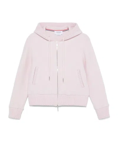 THOM BROWNE ZIP-UP WOOL HOODIE